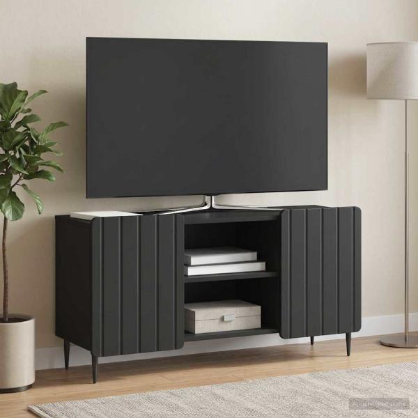 ARDEBO.de - TV-Schränk 102 x 34,5 x 52 cm Schwarz Holzwerkstoff