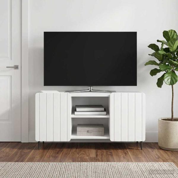 ARDEBO.de - TV-Schränk 102 x 34,5 x 52 cm Hochglanz Weiß Holzwerkstoff