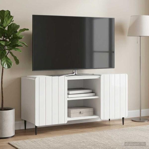 TV-Schränk 102 x 34,5 x 52 cm Hochglanz Weiß Holzwerkstoff