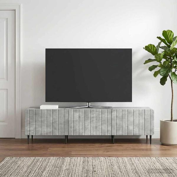 ARDEBO.de - TV-Schränk Betongrau 147 x 34,5 x 32 cm Holzwerkstoff