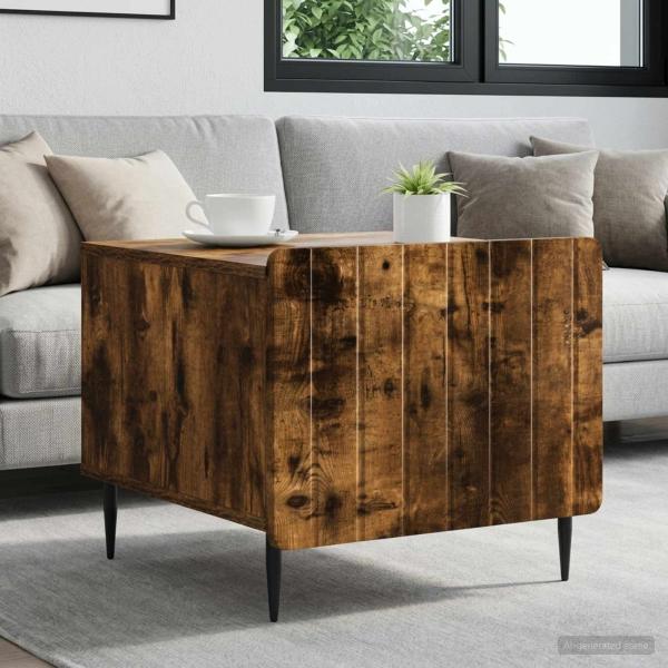ARDEBO.de - Couchtisch Geräucherte Eiche 49 x 50 x 42 cm Holzwerkstoff