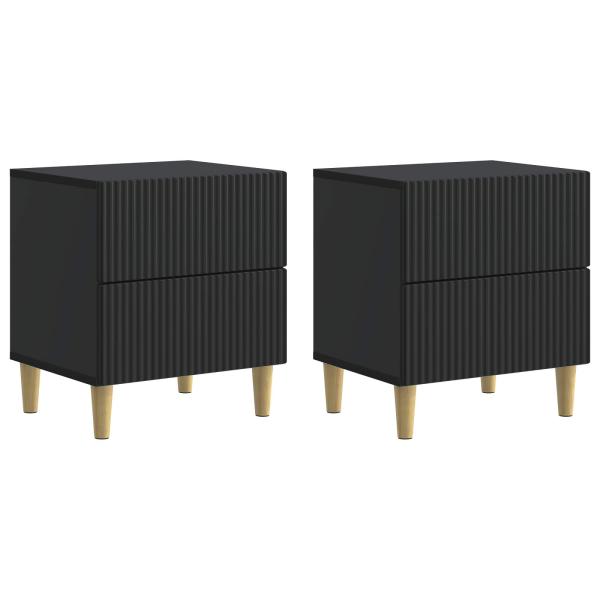 Nachttisch 2 Stk. Schwarz 43 x 34,5 x 48 cm Holzwerkstoff