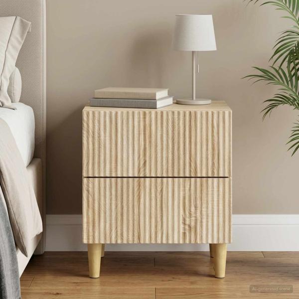 ARDEBO.de - Nachttisch Sonoma-Eiche 43 x 34,5 x 48 cm Holzwerkstoff