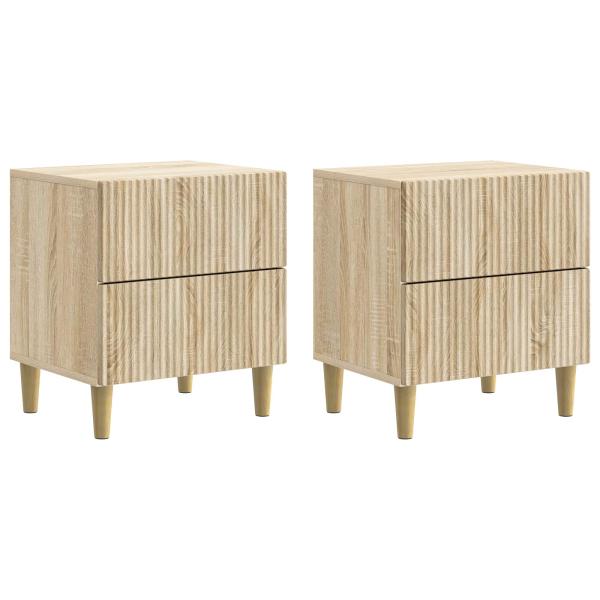 Nachttisch 2 Stk. Sonoma-Eiche 43 x 34,5 x 48 cm Holzwerkstoff