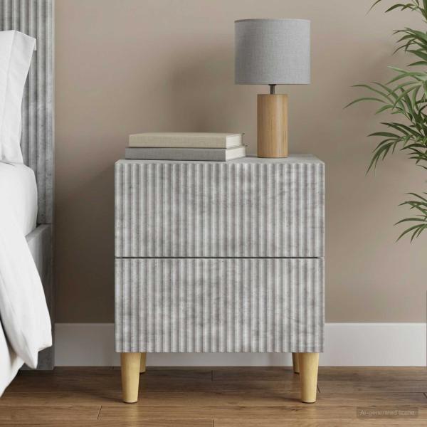 ARDEBO.de - Nachttisch Betongrau 43 x 34,5 x 48 cm Holzwerkstoff