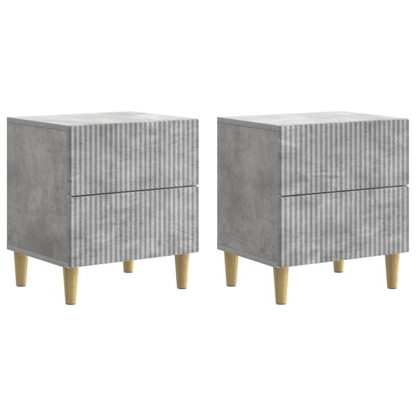 Nachttisch 2 Stk. Betongrau 43 x 34,5 x 48 cm Holzwerkstoff