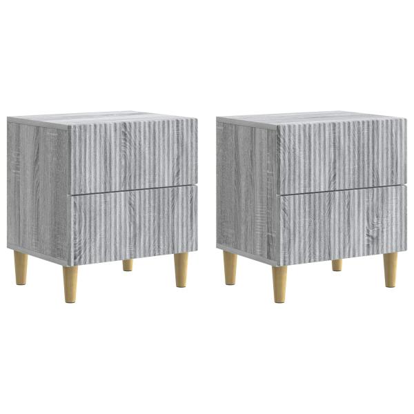 Nachttisch 2 Stk. Sonoma-Grau 43 x 34,5 x 48 cm Holzwerkstoff