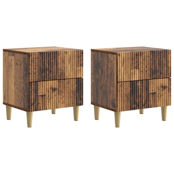 Nachttisch 2 Stk. Altholz 43 x 34,5 x 48 cm Holzwerkstoff