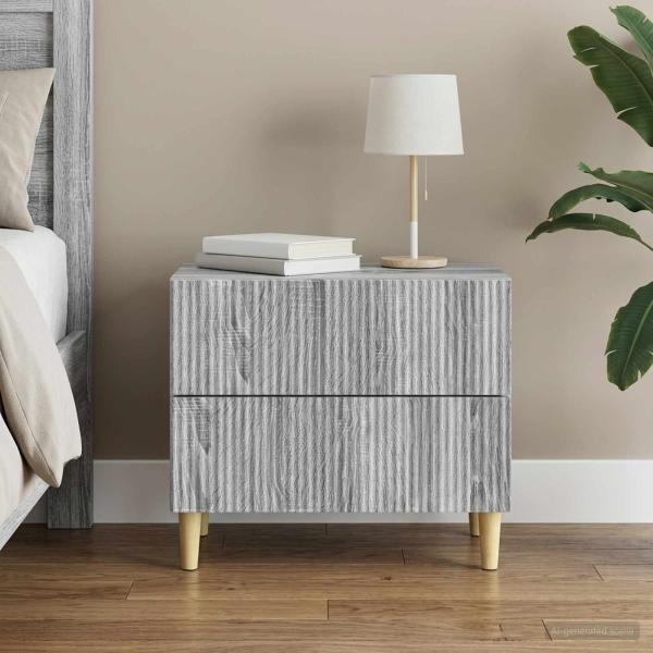 ARDEBO.de - Nachttisch Graues Sonoma 62 x 34,5 x 48 cm Holzwerkstoff