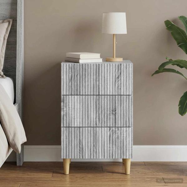 ARDEBO.de - Nachttisch Sonoma-Grau 43 x 41 x 66,5 cm Holzwerkstoff