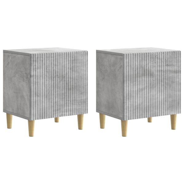 Nachttisch 2 stk. Betongrau 43 x 34,5 x 50 cm Holzwerkstoff