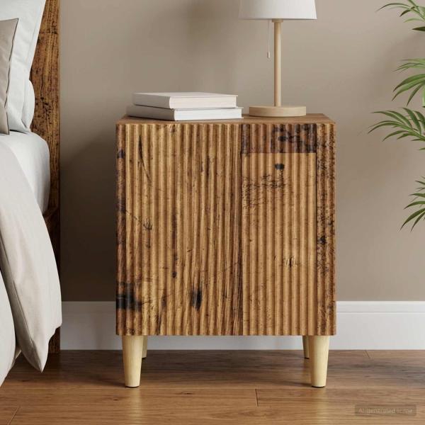 ARDEBO.de - Nachttisch Altholz 43 x 34,5 x 50 cm Holzwerkstoff