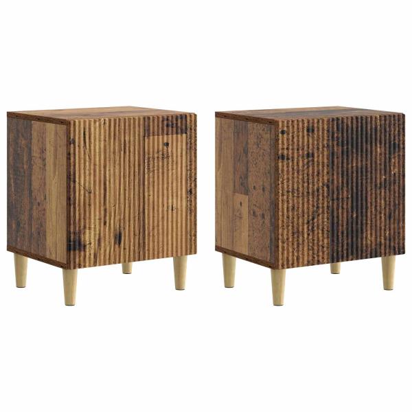 Nachttisch 2 stk. Altholz 43 x 34,5 x 50 cm Holzwerkstoff