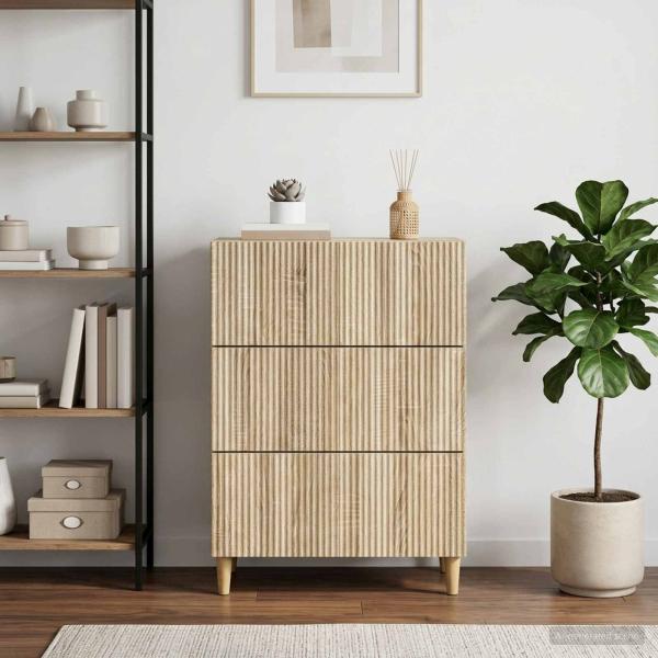 ARDEBO.de - Schubladenschrank 66 x 34,5 x 90 cm Holzwerkstoff Sonoma-Eiche