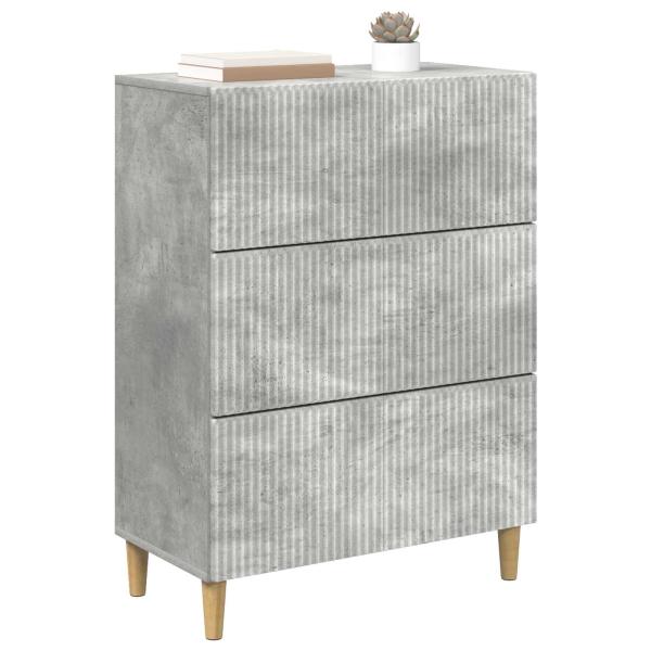 Schubladenschrank 66 x 34,5 x 90 cm Holzwerkstoff Betongrau