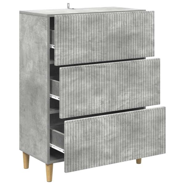 Schubladenschrank 66 x 34,5 x 90 cm Holzwerkstoff Betongrau