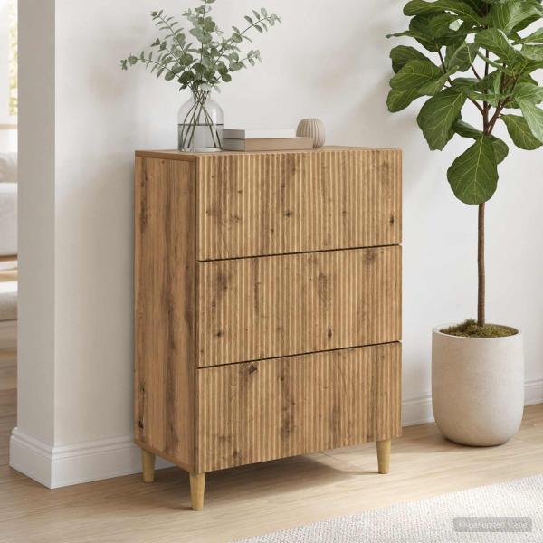 Schubladenschrank 66 x 34,5 x 90 cm Holzwerkstoff Artisan-Eiche