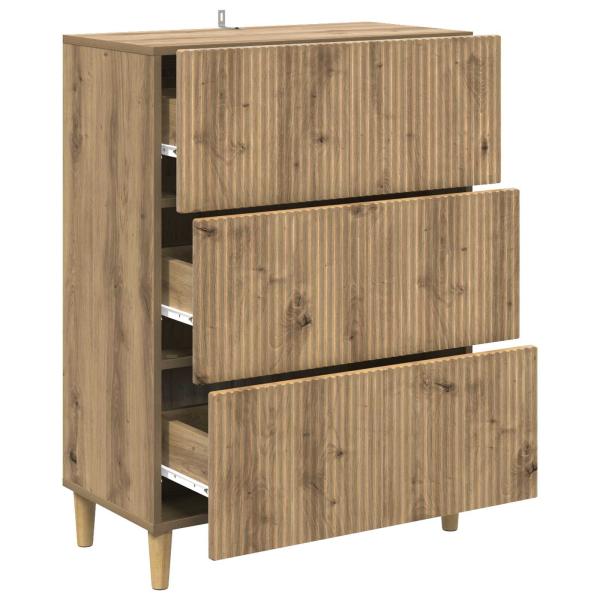Schubladenschrank 66 x 34,5 x 90 cm Holzwerkstoff Artisan-Eiche