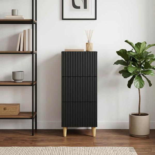 Schubladenschrank Schwarz 33 x 34,5 x 90 cm Holzwerkstoff