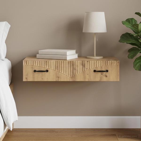 ARDEBO.de - Wandmontierter Beistelltisch 87,5 x 34,5 x 17 cm Holzwerkstoff