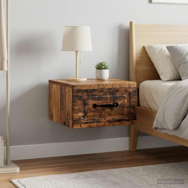 ARDEBO.de - Wandmontierter Nachttisch 2 stk. Altholz 34,5 x 33 x 20 cm