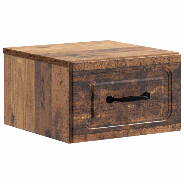 Wandmontierter Nachttisch 2 stk. Altholz 34,5 x 33 x 20 cm