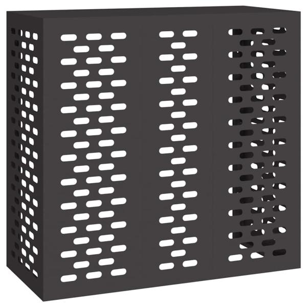 Klimaanlagenabdeckung Schwarz 110 x 50 x 105 cm Stahl