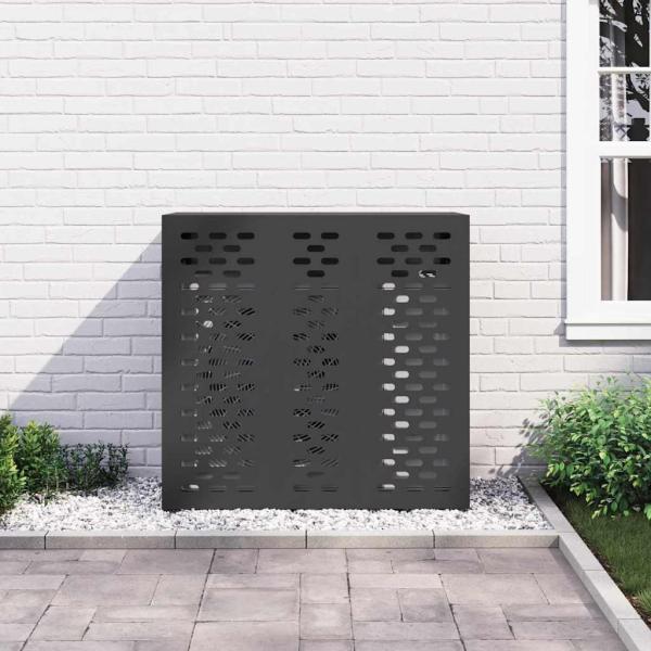 Klimaanlagenabdeckung Schwarz 110 x 50 x 105 cm Stahl