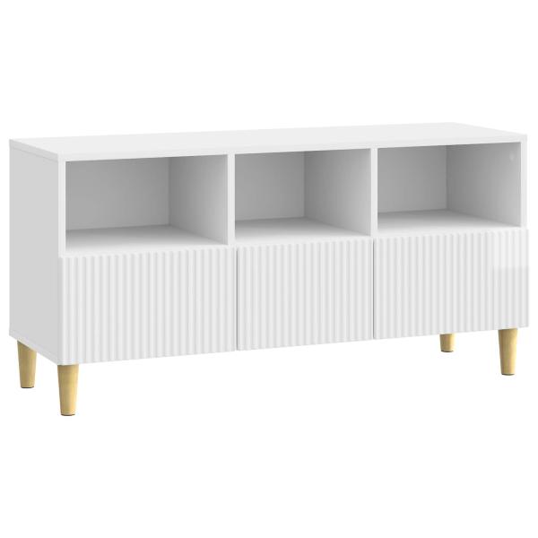TV-Schränk 102 x 34,5 x 50 cm Hochglanz Weiß Holzwerkstoff