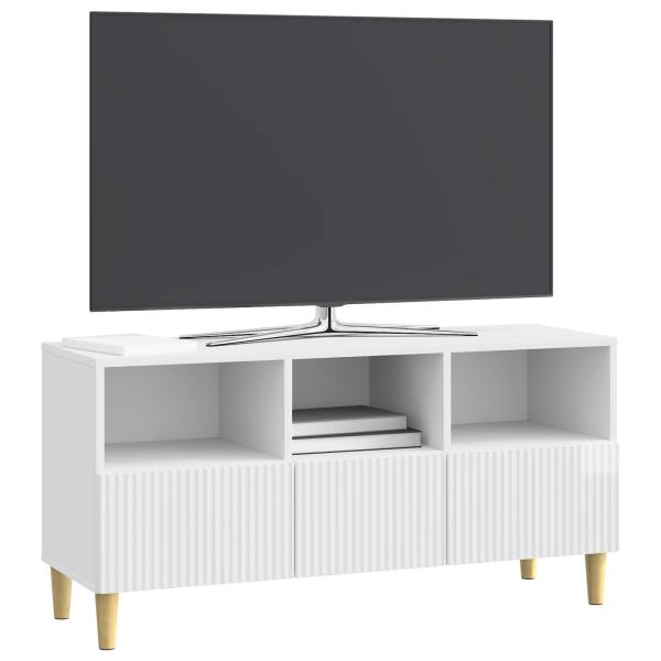 TV-Schränk 102 x 34,5 x 50 cm Hochglanz Weiß Holzwerkstoff