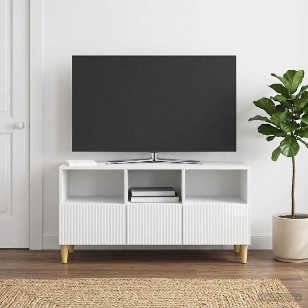 TV-Schränk 102 x 34,5 x 50 cm Hochglanz Weiß Holzwerkstoff