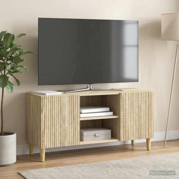 ARDEBO.de - TV-Schränk 102 x 34,5 x 50 cm Sonoma-Eiche Holzwerkstoff