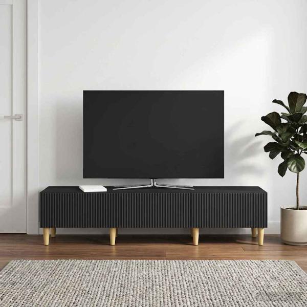 ARDEBO.de - TV-Schränk 147 x 34,5 x 30 cm Schwarz Holzwerkstoff
