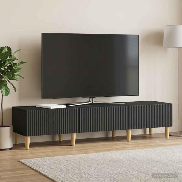TV-Schränk 147 x 34,5 x 30 cm Schwarz Holzwerkstoff
