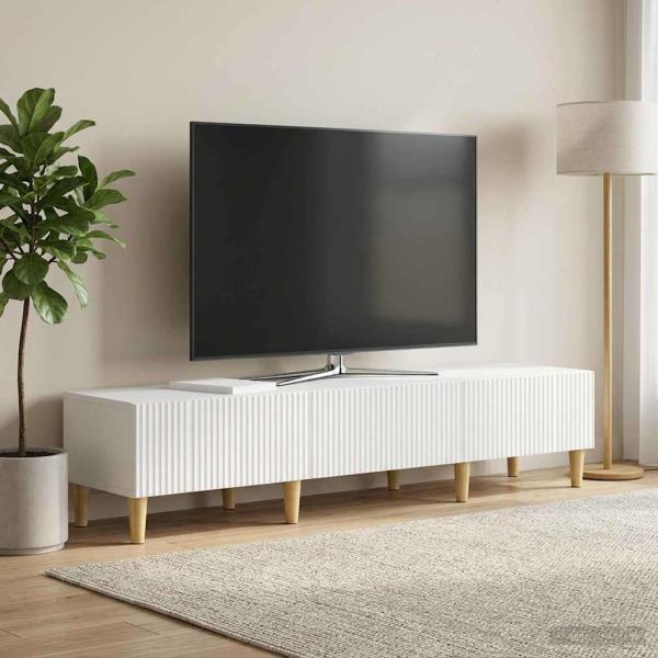 ARDEBO.de - TV-Schränk Hochglanz Weiß 147 x 34,5 x 30 cm Holzwerkstoff
