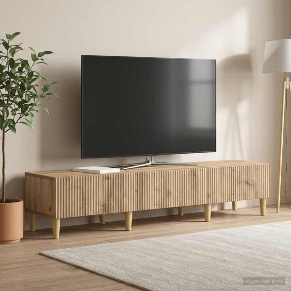 ARDEBO.de - TV-Schränk 147 x 34,5 x 30 cm Artisan-Eiche Holzwerkstoff