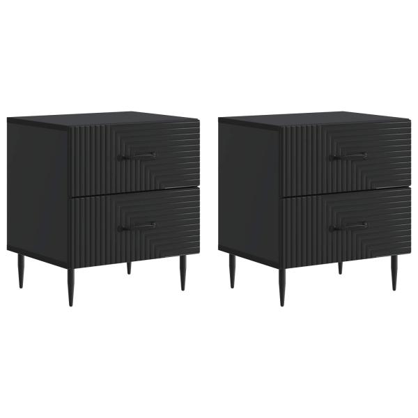Nachttisch 2 Stk. Schwarz 43 x 34,5 x 47,5 cm Holzwerkstoff
