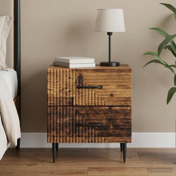 ARDEBO.de - Nachttisch Altholz 43 x 34,5 x 47,5 cm Holzwerkstoff