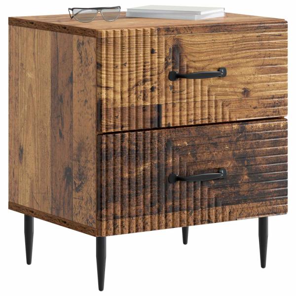 Nachttisch 2 Stk. Altholz 43 x 34,5 x 47,5 cm Holzwerkstoff