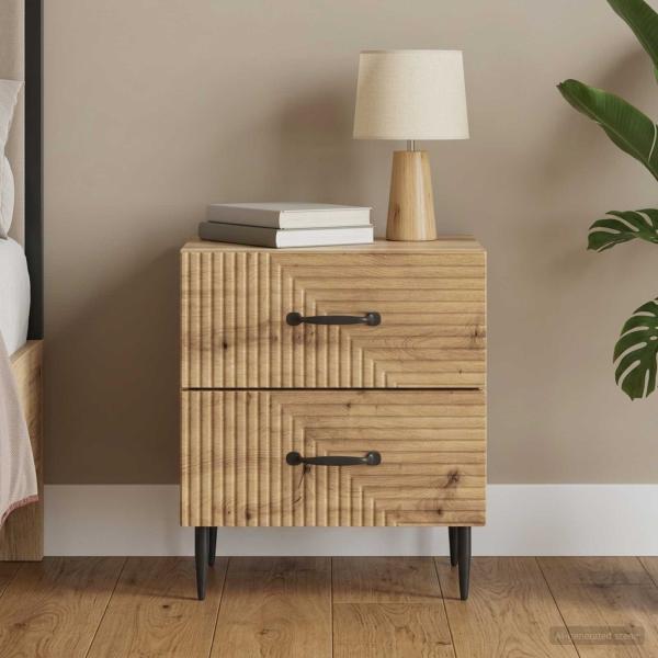 ARDEBO.de - Nachttisch Artisan-Eiche 43 x 34,5 x 47,5 cm Holzwerkstoff