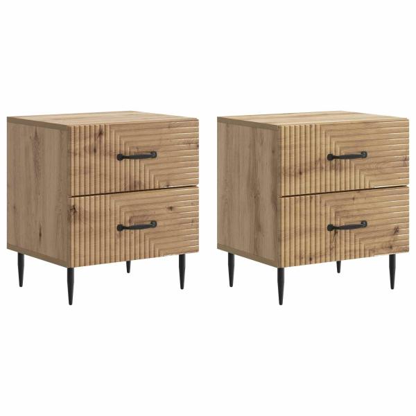 Nachttisch 2 stk. Artisan-Eiche 43 x 34,5 x 47,5 cm