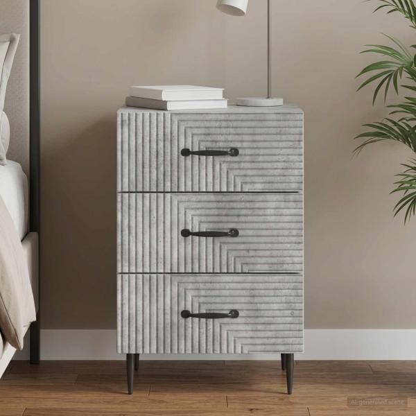 ARDEBO.de - Nachttisch Betongrau 43 x 41 x 66,5 cm Holzwerkstoff