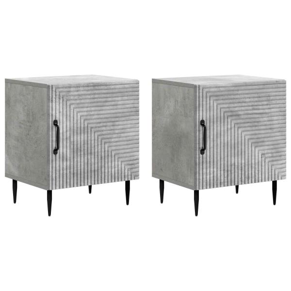 Nachttisch 2 stk. Betongrau 43 x 34,5 x 50 cm Holzwerkstoff