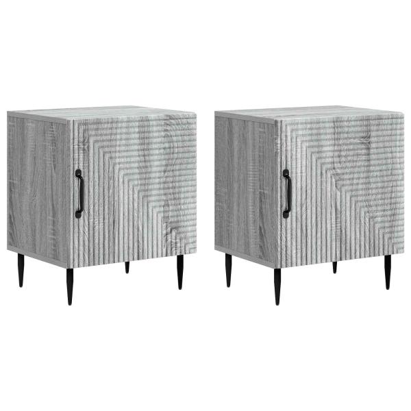 Nachttisch 2 stk. Graues Sonoma 43 x 34,5 x 50 cm Holzwerkstoff