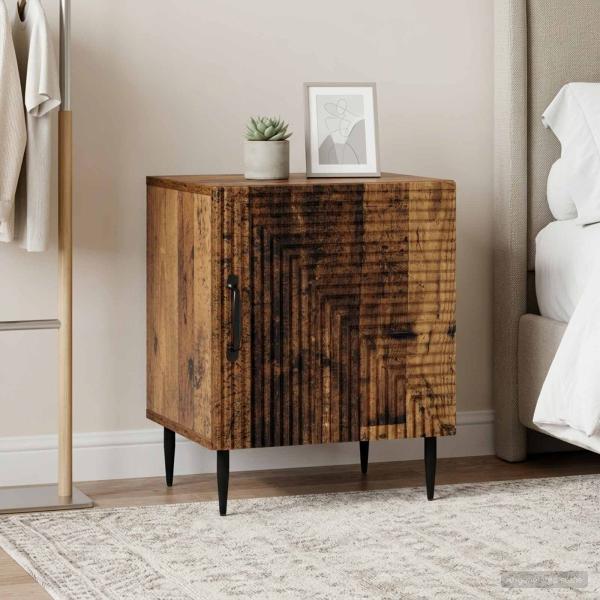 ARDEBO.de - Nachttisch 2 stk. Altholz 43 x 34,5 x 50 cm Holzwerkstoff