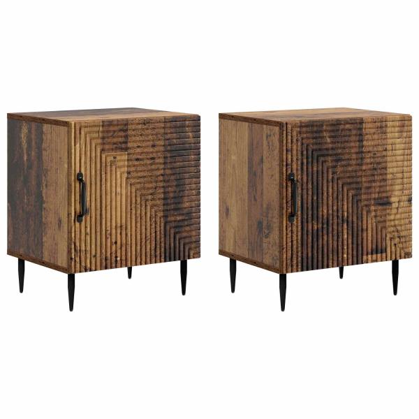 Nachttisch 2 stk. Altholz 43 x 34,5 x 50 cm Holzwerkstoff