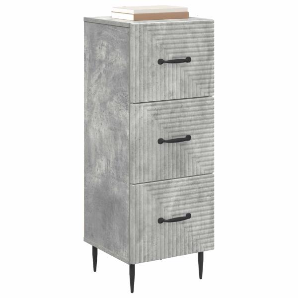 Schubladenschrank Betongrau 33 x 34,5 x 89,5 cm Holzwerkstoff