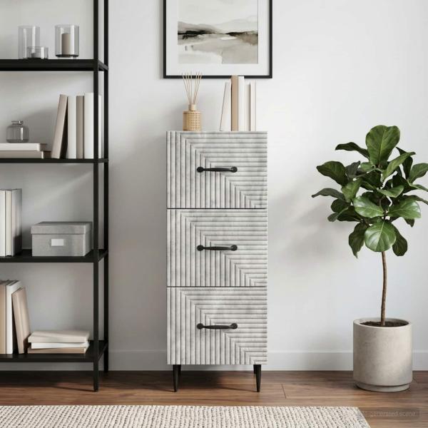 Schubladenschrank Betongrau 33 x 34,5 x 89,5 cm Holzwerkstoff