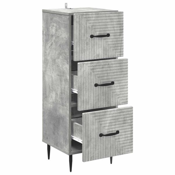 Schubladenschrank Betongrau 33 x 34,5 x 89,5 cm Holzwerkstoff