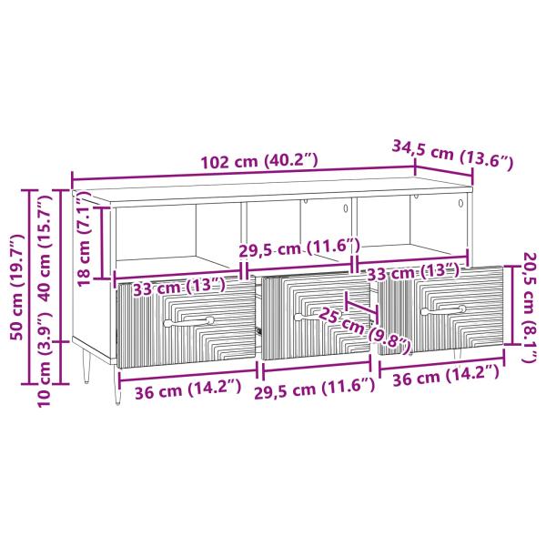 TV-Schränk Sonoma-Eiche 102 x 34,5 x 50 cm Holzwerkstoff